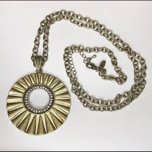 Lia Sophia antique gold tone necklace with pendant